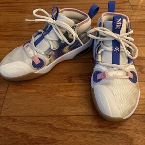 Nike Kids' White and Blue Sneakers